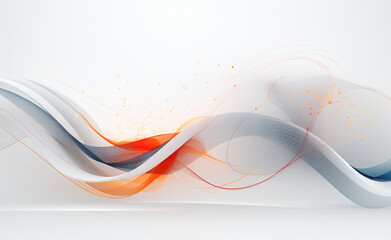 Digital technology white 3D geometry abstract graphics poster web page PPT background with generative.