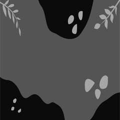 Neutral abstract background with floral elements