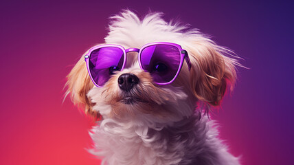 Adorable Dog Wearing Sunglasses