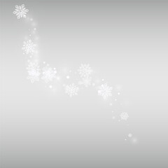 Gray Snowflake Vector Silver Background. Magic