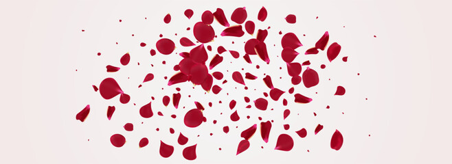 Red Blossom Blur Vector Panoramic White