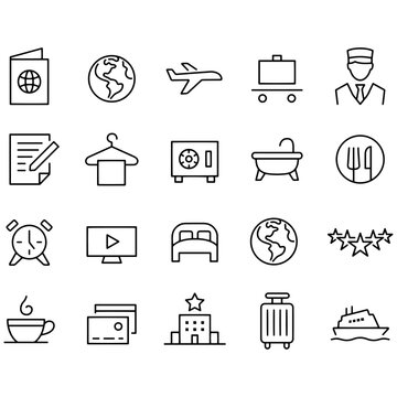 Hotel Icons Set vector design