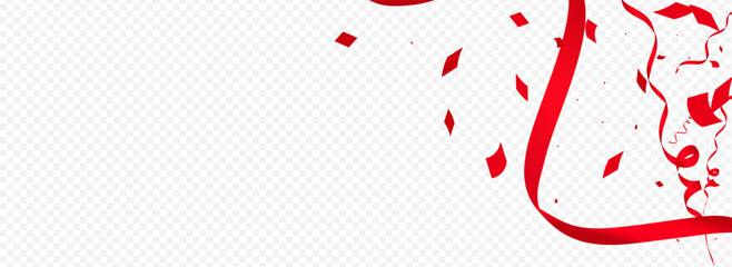 Gold Ribbon Falling Vector Panoramic Transparent