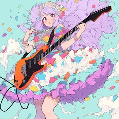 楽器を弾く女の子 | Generative AI