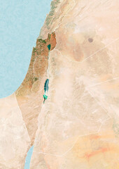 Map of Israel, map and borders, reliefs and lakes. Element of this image is furnished by Nasa - obrazy, fototapety, plakaty