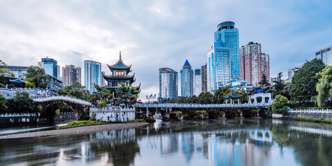 Obraz premium Architectural Scenery of Jiaxiu Building in Guiyang, Guizhou, China