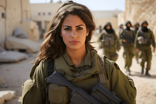 Israeli military young girl, generative ai 