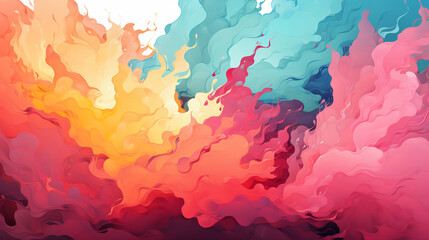 mix of spilled colors as background. 