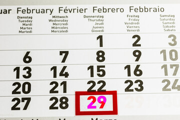 Der 29. Februar, Schalttag im Schaltjahr 2024 - 666023709