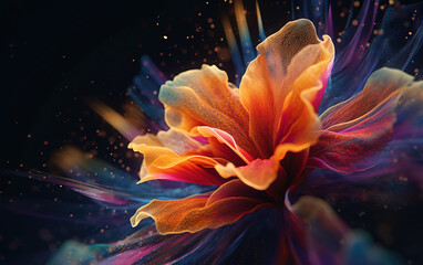 Obraz premium abstract flower graphics,created with Generative AI tecnology.