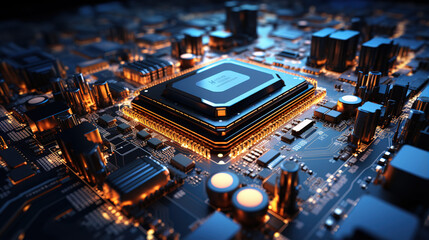 Fototapeta na wymiar Motherboard chip background,created with Generative AI tecnology.