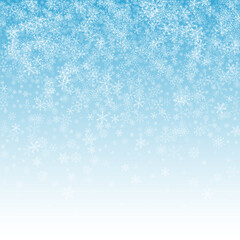 Gray Snowflake Vector Blue Background. Winter