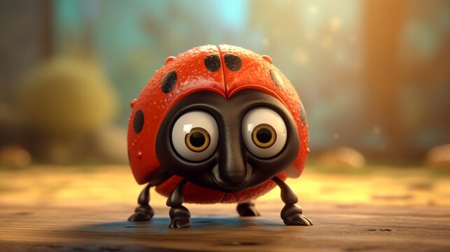ladybug animal character called Nora Petit coeur brow.Generative AI