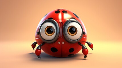 ladybug animal character called Nora Petit coeur brow.Generative AI - obrazy, fototapety, plakaty