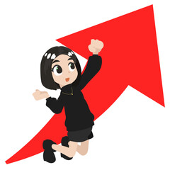 woman jumps and show her motivation