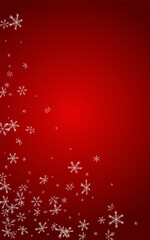 Obraz na płótnie Canvas Silver Snowfall Vector Red Background. Winter
