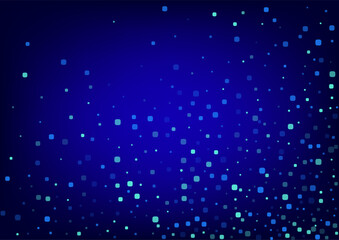 Blue Particle Flying Blue Vector Background.
