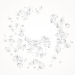Gray Blossom Vector Light Background. Pastel