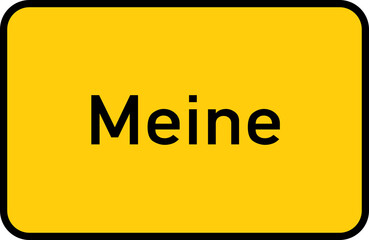 City sign of Meine - Ortsschild von Meine