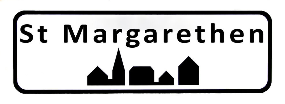 City sign of St Margarethen - St Margarethen Byskilt