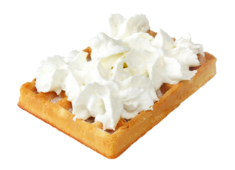 Gaufres crème Chantilly / fond transparent	