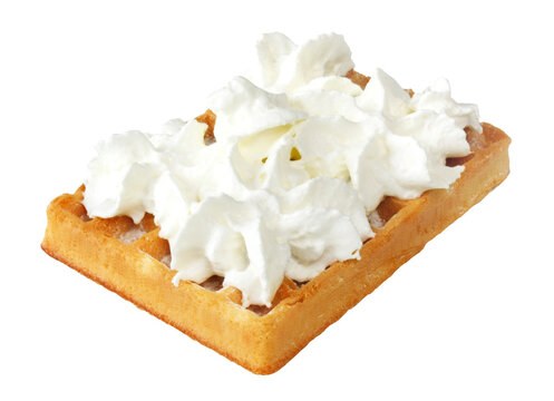 Gaufres cr&egrave;me Chantilly / fond transparent	