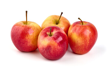 Red apple isolated on white background.