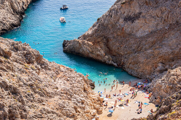 Seitan Limania beach on Crete, Greece