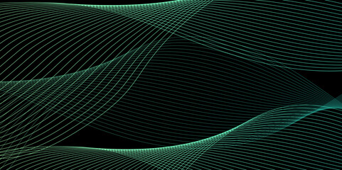 Abstract colorful wave line on Dark background. Wave modern stream background. Abstract business curve lines background. Vector wave Illustration the colorful lines pattern background