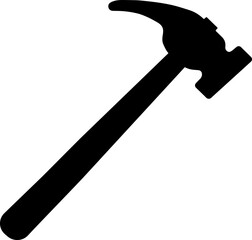 Hammer icon - black vector icon