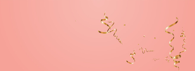 Shiny Ribbon Flying Vector Panoramic Pink