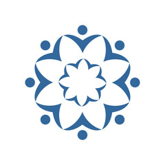 people unity flower logo icon