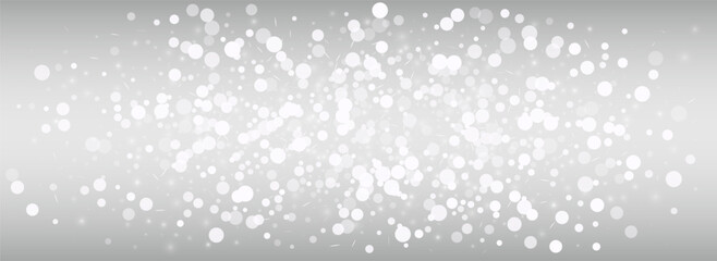 White Snowfall Vector Silver Panoramic