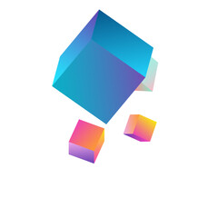 Gradient Box Vector White Background. Bright