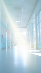 Blurred bright light interior of hospital medical illustration background