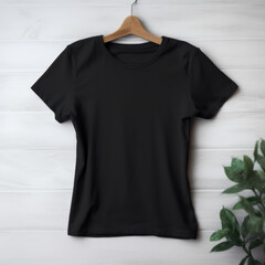 Blank T-Shirt Mockup - A versatile template for showcasing your branding and design ideas in various industries such as business, marketing, and creative services - obrazy, fototapety, plakaty