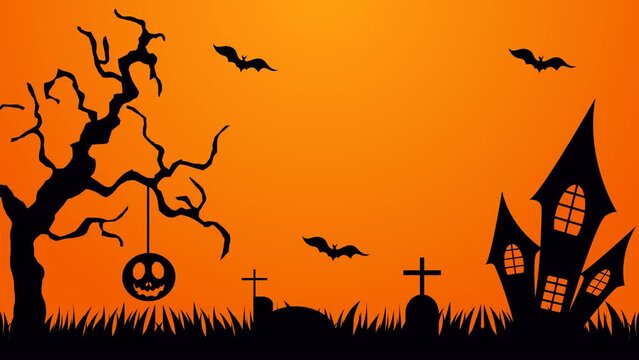 Happy halloween animation video. trick or treat motion background