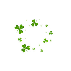 Bright Clover Falling Vector White Background.