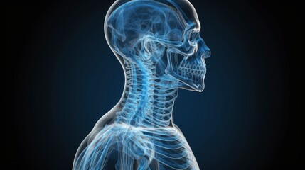 Human body x-ray medical illustration 3d style
