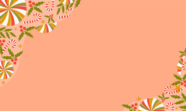 Simple chrismas ornament background with copy spaces