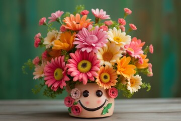 Flower arrangement exuding positivity. Generative AI