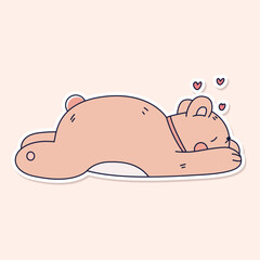 Cute kawaii pink bear sticker kid graphic