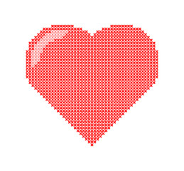 Heart cross stitch design pattern vector