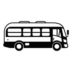 Simple Bus Icon Illustration Vector in Trendy Flat Isolated on White Background. SVG Vector