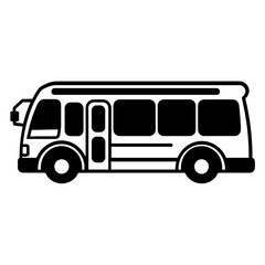 Simple Bus Icon Illustration Vector in Trendy Flat Isolated on White Background. SVG Vector