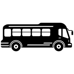 Simple Bus Icon Illustration Vector in Trendy Flat Isolated on White Background. SVG Vector