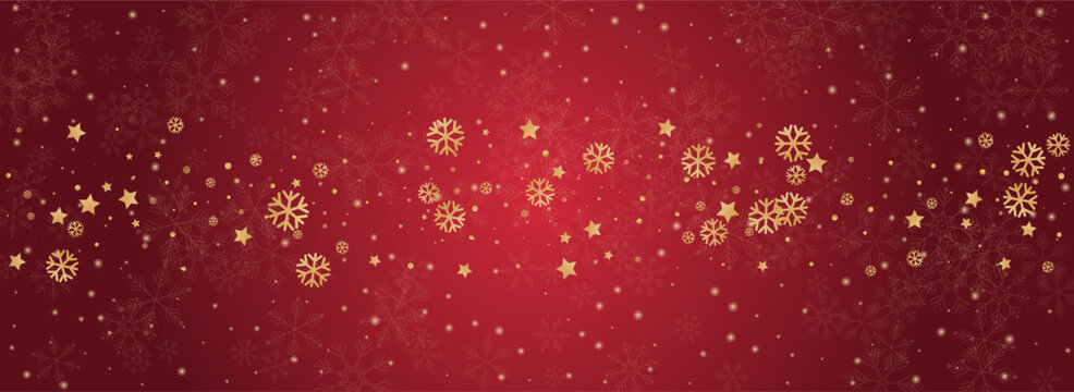 Gray Snow Vector Panoramic Red Background.