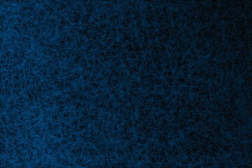 Wallpaper, texture in the form of coloured lines reminiscent of crayons. Colour transition. Disordered lines, different directions of lines. Different shades of blue on a black background.	