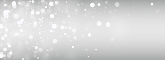 Light Snow Vector Silver Panoramic Background.