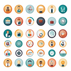 flat vector icons 2d image for use in a PowerPoint presentation